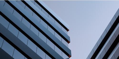 Two glass buildings